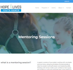Hope Lives Youth Ranch, Website CMS